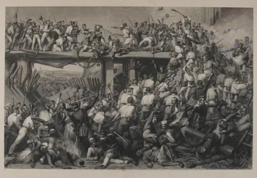 Assaut de Delhi, gravé par T.H. Sherratt, publié par la London Printing and Publishing Company, août 1859